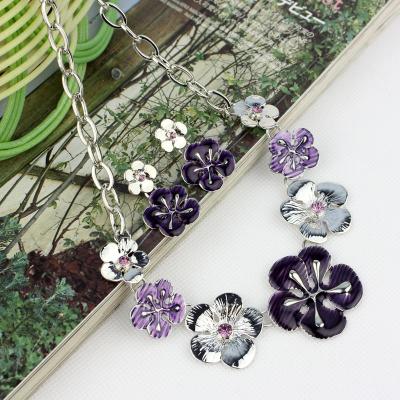 China Wholesale FASHIONABLE Flower Necklace Earrings Set Women's Flower Jewelry Set Enamel Jewelry Set NSA124 for sale