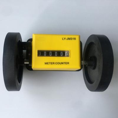 China JM316 ABS plastic new mechanical digital fabric meter counter yard type wheel wireTextile length counter for sale