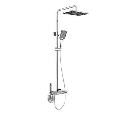 China With Economic Digital Thermostatic Slide Bar Bath And Shower Faucets Mixer Column Bar Set On/Off Piano Key Knob Aluminum for sale