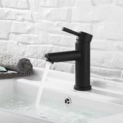 China Metered Faucets Black SUS304 Stainless Steel Basin Mixer Toilet Faucets Hot Cold Water Deck Mounted for sale