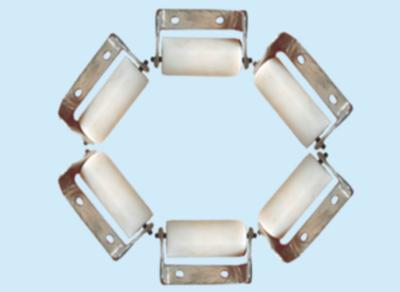 China Self - Lubrication UHMW-PE Small Idler Rollers For Tubular Conveyor CE Certificated for sale