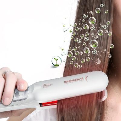 China Household Professional 2 Inch Width Flat Steam Hair Straightener Iron Infrared Ceramic Steam Jet Salon Straightening Styling Machine for sale