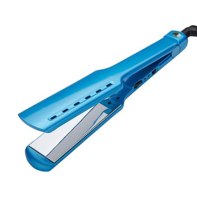 China Household Drop Shipping Nano Titanium Mirror Flat 2 In 1 Professional Hair Straightener Iron For Salon Women Straightening Curling Styling for sale