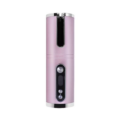 China Drop Shipping 2500mAh Ceramic LCD Display Portable Small USB Rechargeable Ceramic Ceramic Fast Heat UP Mini Automatic Curling Iron for sale