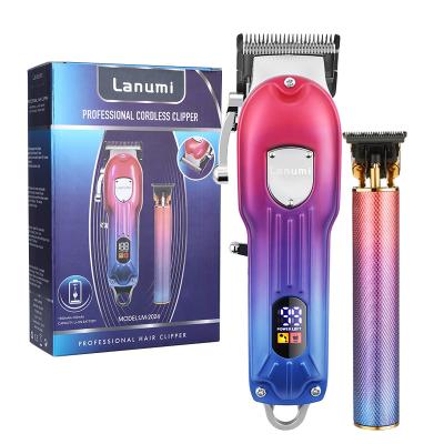 China Electric Hair Wick Clippers Barber Trimmers Haircutting Professional Household RTS Machine Full Metal Big Battery With LED Display for sale