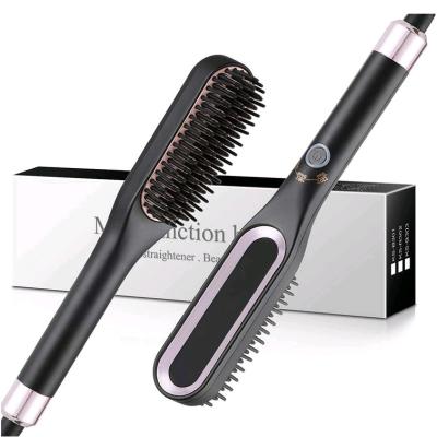 China Household Mini Hair Straightener Brush Hot Comb Ceramic Iron Men's Beard Comb Electric Heating Comb Straightener Profissional for Women for sale