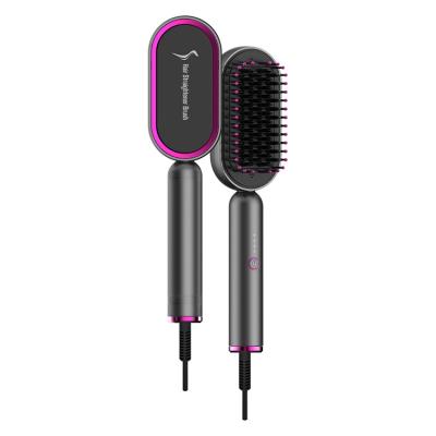 China Hotel RTS Heater Anion Ceramic Hair Straightener Brush with Digital LCD Display Straighenen Comb for Home Use for sale