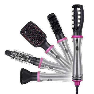 China RTS Selling 5 Heads One Stage Round Multifunction Portable Interchangeable Hot Professional Electric Airbrush Hair Straighter Comb for sale