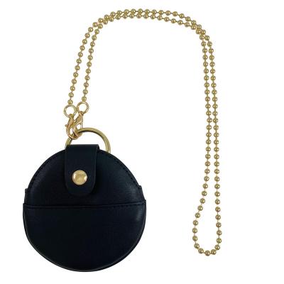 China Trendy Fashion Wallets Ladies Black Small Round Mini Cute Waist Belt Bag Lady Small Pu Purse Bag Chain Hanging Decoration For OE for sale