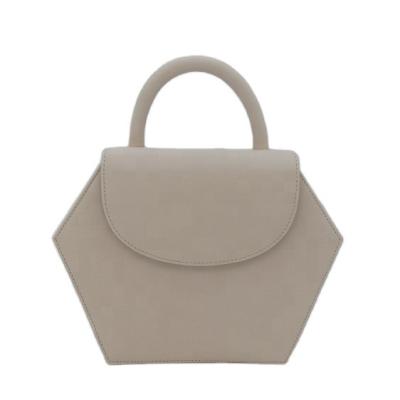 China Water Resistant 2021 Ladies Bag Beige Hexagon Handle Bag for sale