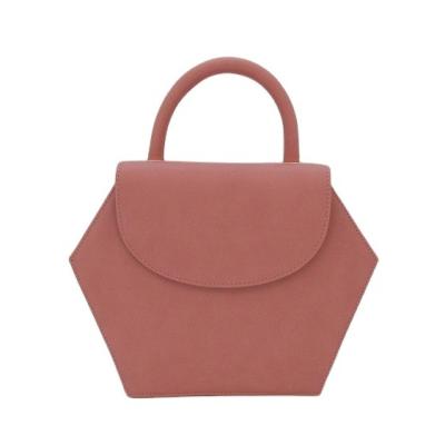 China Wholesale Water Resistant Women Handbag Handle Cosmetic Bags Pink Hexagon Handle Bag for sale