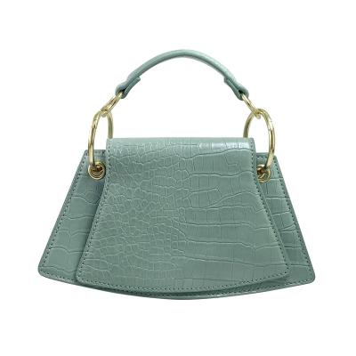 China Square Chain Bag Messenger Bag Girls Luxury Messenger Shoulder PU Grass Purse Pure Green Color Handbag for sale