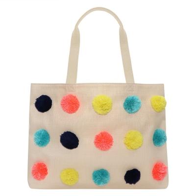 China Fashionable Beach Pom Shopper Bag Multi Summer for sale