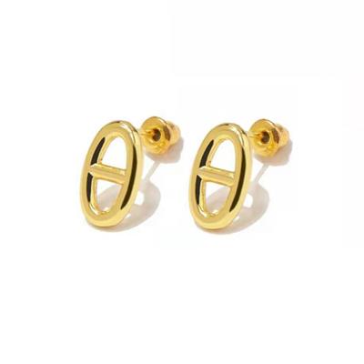 China 2021 Wholesale Marina Metal Brass Jewelry Statement Gold Circle Trendy Trendy Geometric Earrings For Women for sale