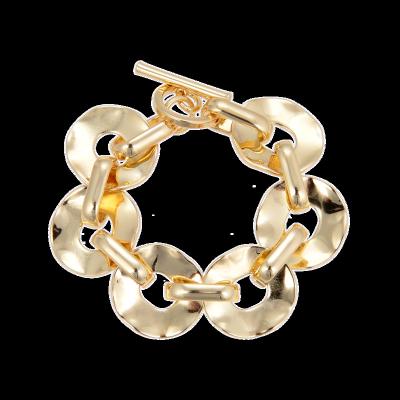 China New Arrivals Fashionable Women Jewelry Melt Gold Disc Gold Bracelet for sale