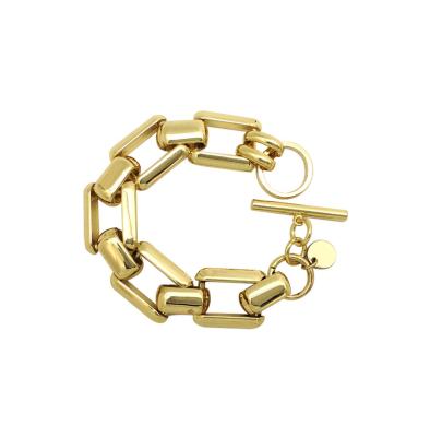 China Fashionable Creative Geometric Simple Style 23K Gold Plated Jewelry Gold Bracelet for sale