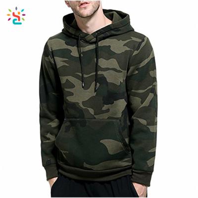 China Anti-pilling Hood Neck Camouflage Hoodies Men Custom Hoodies Olive Without White Ribbed Bottom Camouflage Green Hoodies for sale