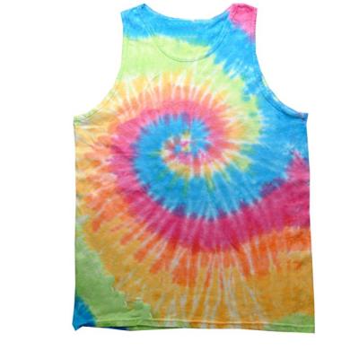 China Breathable Mens New York Style Fashion Police Tie Dye Tank Top Men Sleeveless Tie Dye Tank Top for sale