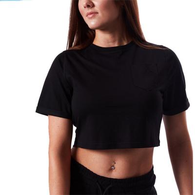 China Yoga women's cotton hot sale anti-pilling t-shirt sports plain top t-shirts super soft t-shirt crop for sale