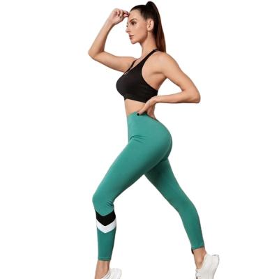 China Anti-pilling Pants Softness Sports Gym Gaiters Women Yoga Pants Striped Breathable Gaiters for sale