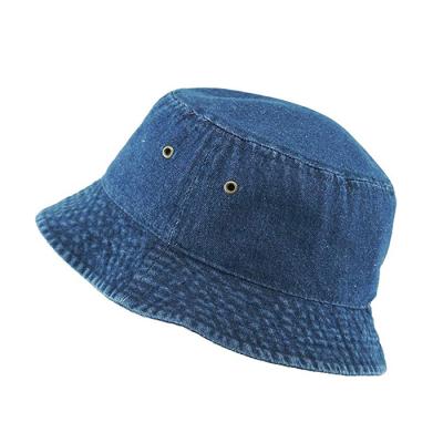 China Hot Sale Custom Bucket Hat Summer Character Lattice Bucket Hat Unisex Denim With Custom Logo OEM for sale