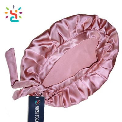 China COMMON Custom Simple Women's Large Hair Shower Hats Wholesale Price Satin Hood Sleeping Hair Hood for sale