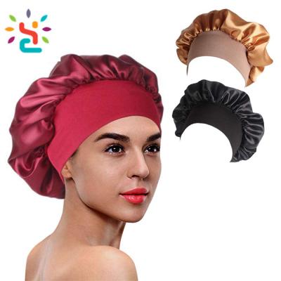 China Custom Soft Shedding Viable Chemo Caps For Women Satin Hood Sleep Cap Night Sleep Cap Hair Hood for sale