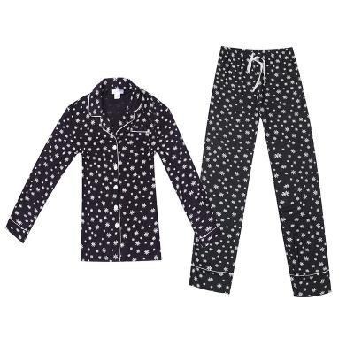 China Hot Sale Unique Design Breathable Little Daisy Adult Black Styles Pajamas for sale