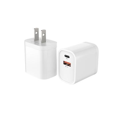 China QC4.0 2021 Us Fast Power Type-c Mobile Phone Charger qc3.0 18W Dual Travel High Speed ​​18 Watt USB-c Usb Wall Charger for sale