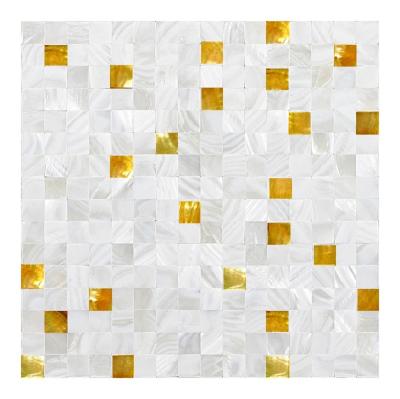 China Natural Shell Mosaic Wall Tile Parquet In Pearl Kitchen Backsplash Shell Mother Spray Mixed Colored for sale