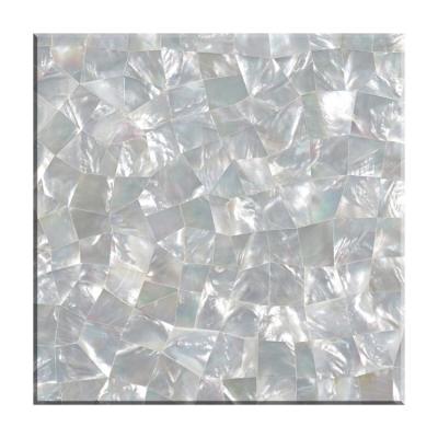 China Pearly White Parquet 140x240x2mm Luxury Styles Shell Mosaic Tile For Kitchen Shower Room for sale