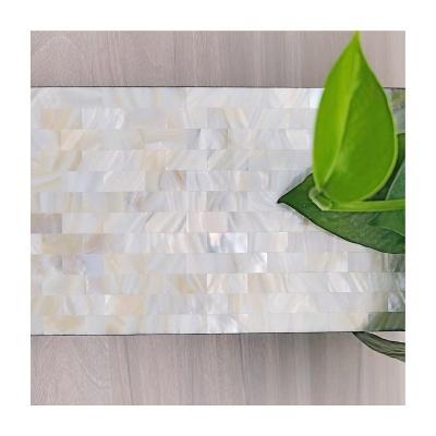 China Parquet Sheet/Paper Mother Of Pearl Plates Pure White Freshwater Shell Mosaic Tile Wholesale for sale