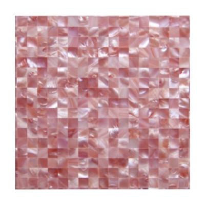 China Parquet Can Customized Natural Pink 2mm Thick Shell Mosaic Tile For Home Decorate for sale