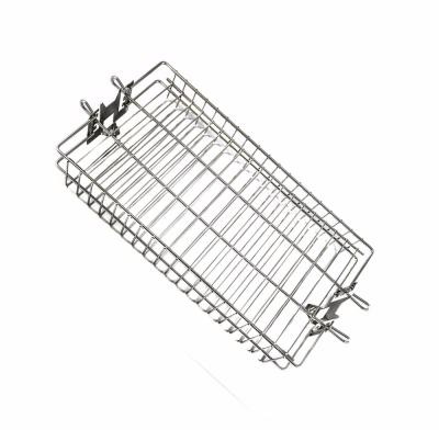 China Universal Rust Proof Easily Cleaned Rod Flat Barbecue Baking Basket Stainless Steel Grill Rotisserie Spit for sale