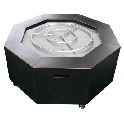 China Stainless Steel Stocked Outdoor Square Fire Pit Burner Pan With Electronic Ignition System for sale