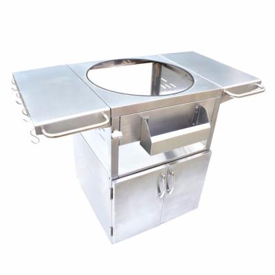 China Corrosion Resistance Stainless Steel Outdoor BBQ Kamado Grill Cart Table for sale