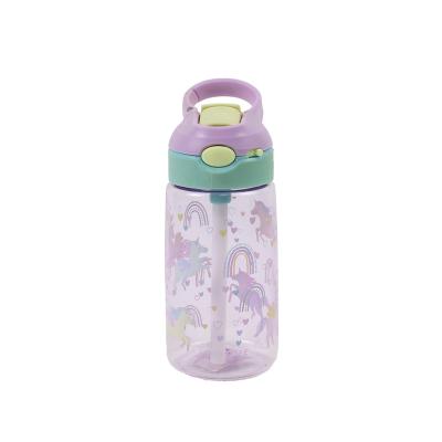 China Logo Printing Cartoon Designer Custom Sustainable Water Bottles Kids Bottled Water Bpa Free With Straw for sale