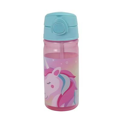 China 480ml Bpa Free Sustainable Kids Plastic Water Bottle With Straw for sale