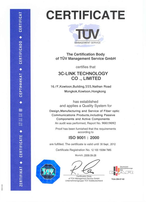 ISO9001 - 3C-LINK TECHNOLOGY CO.,LTD