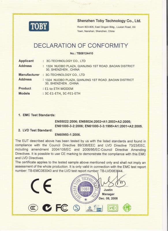 CE MC - 3C-LINK TECHNOLOGY CO.,LTD