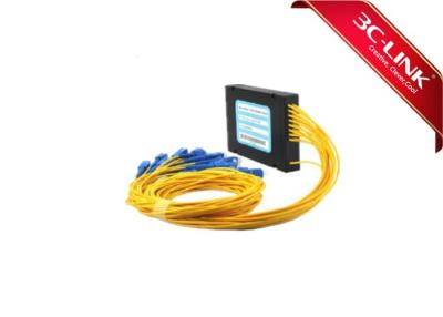 China Customized ABS Type Fiber Optic PLC Splitter 1 x N / 2 x N 1260～1610 Waveleng for sale