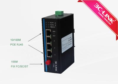 China Anti Electromagnetic Interference Industrial POE Switch 4 100M POE UTP And 1 100M Fiber Interface for sale