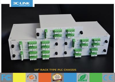 China 19” Rack Mount Passive Fiber Optic PLC Splitter chassis for different ratio PLC splitters for sale