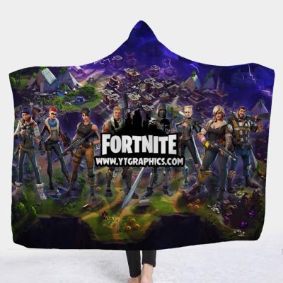 China Wholesale Wearable Custom Sherpa Hoodie Blanket Printed Tribal Hooded Fleece Blankets Adult Hoodies for sale