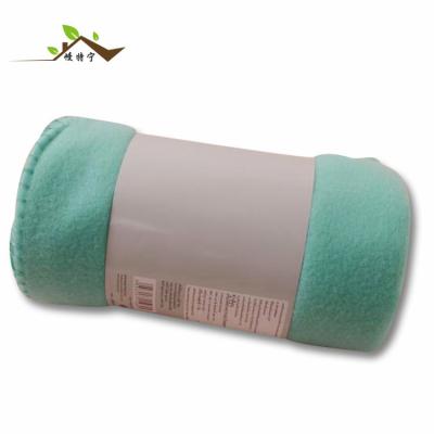 China PORTABLE Popular Solid Microfiber Fleece Polyester Double Sides Brushed Throw Blanket for sale