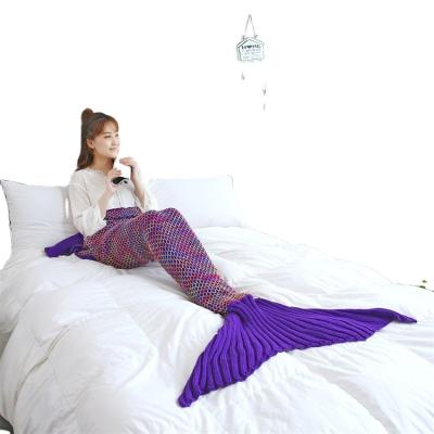 China 2021 Hot Sale Mermaid Knitted Blanket Anti-Static With High Quality for sale