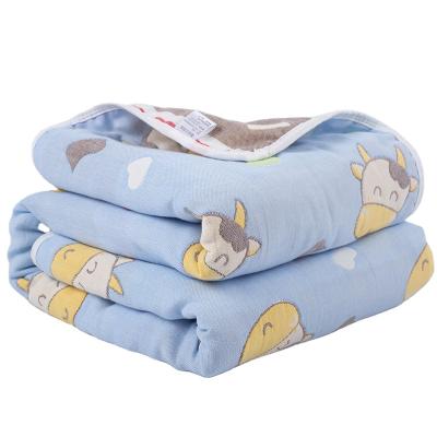 China Amazon PORTABLE hot sellings comfortable organic cotton 6 layers muslin baby blankets for sale