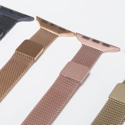 China Stainless Steel Milanese Band Stainless Steel CM Thin Strap Belt For Apple Watch 6 Se 5 Metal Loop Band For Apple Watch 7 41mm 45mm for sale