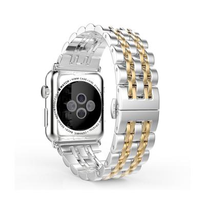 China Quick Release CM Fashion Style Business Stainless Steel Watchband For Apple Watch 7 Se 6 5 Silver Black 38/40/44/41/45/44mm Metal Strap for sale