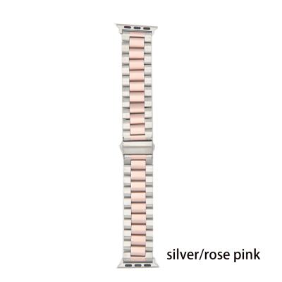 China Chungming 3 Stainless Steel Link Strap Correa Band For Apple Watch 6 Se 5 Metal Buckle Band For iWatch 7 41mm 45mm for sale